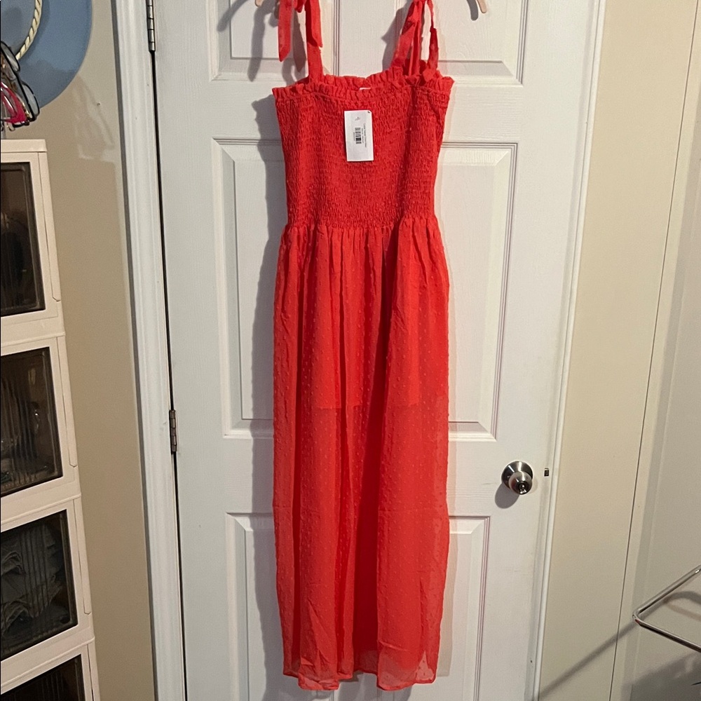Elegant Coral Maxi Dress